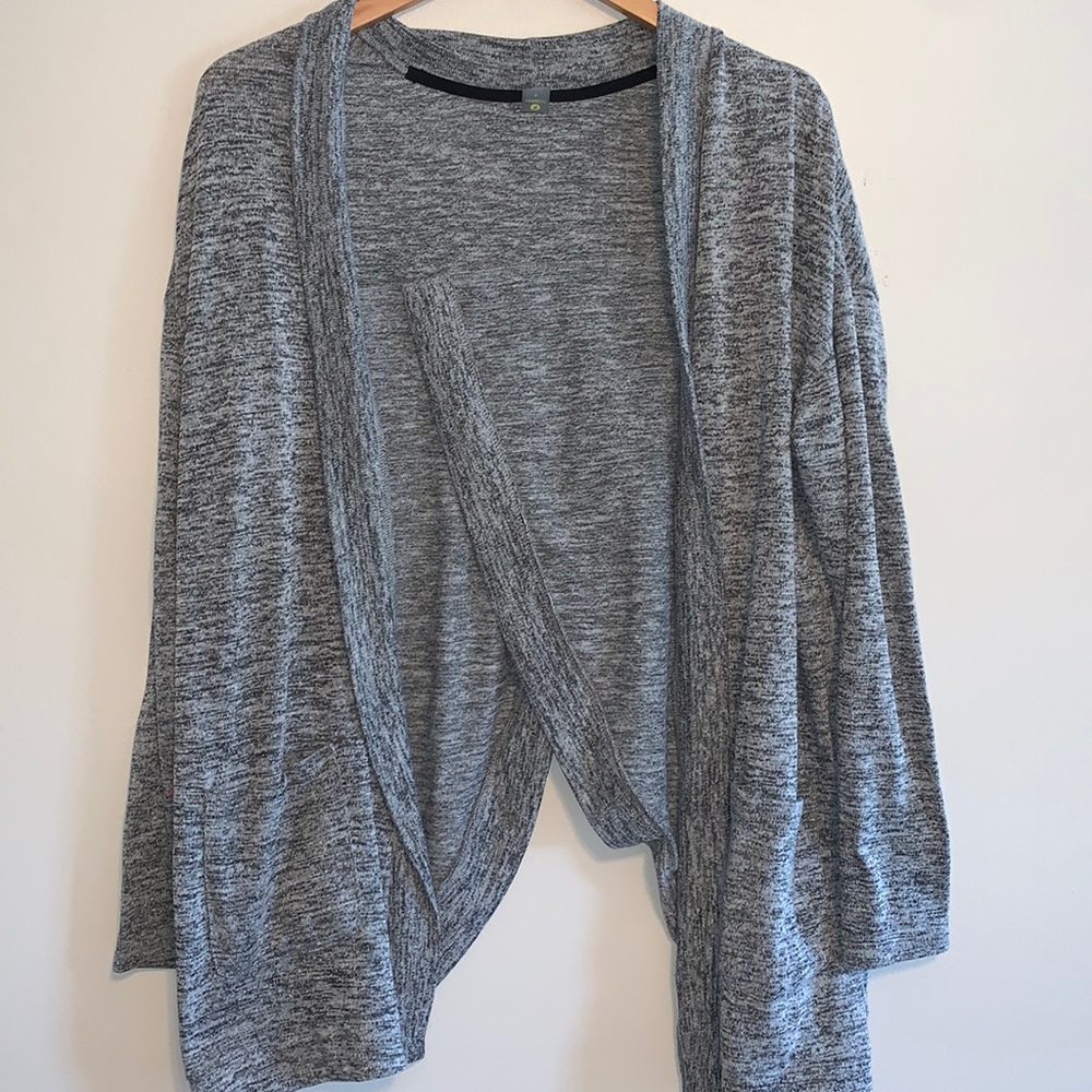 Grey and White Yoga Lightweight Cardigan